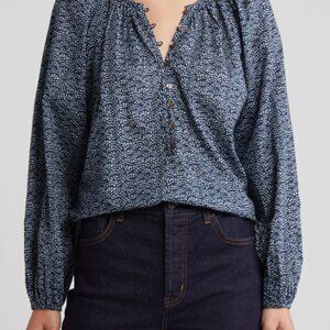 Rails Indi Print Cotton Balloon Sleeve Top